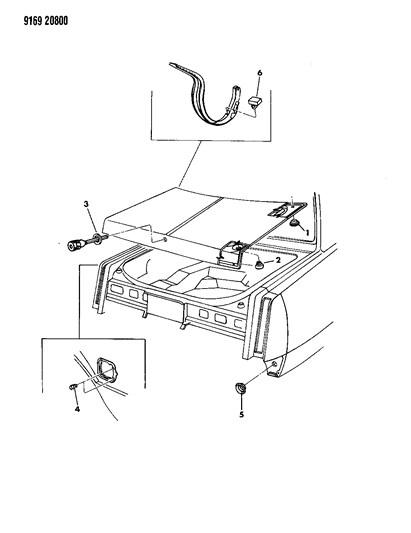 1989 Dodge Diplomat Bumpers & Plugs Deck Lid Diagram