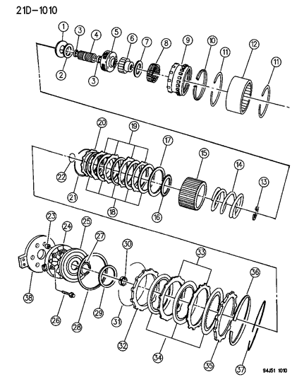 1995 Jeep Grand Cherokee Clutch , Overdrive With Gear Train Diagram 2
