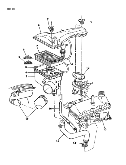 1984 Chrysler Town & Country Air Cleaner Diagram 3