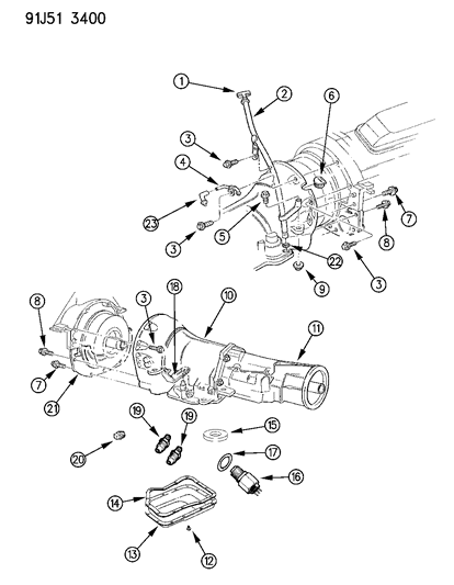 1993 Jeep Grand Wagoneer Case & Related Parts Diagram 1