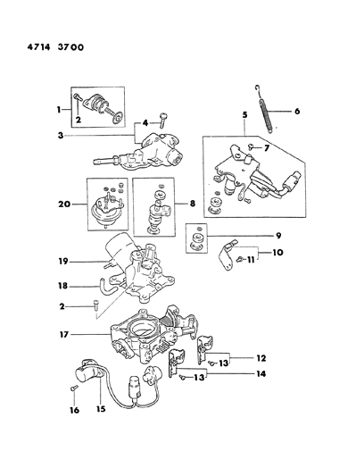 1984 Dodge Colt Injection Mixer Inner Parts Diagram