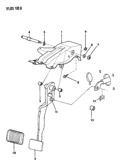 1991 Jeep Wrangler Brake Pedal Diagram