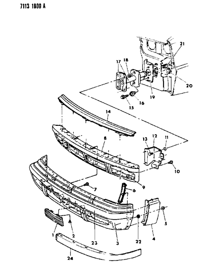 1987 Chrysler LeBaron Fascia, Bumper Front Diagram