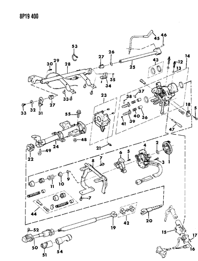 1992 Dodge Monaco Housing & Shafts - Steering Column Diagram 2