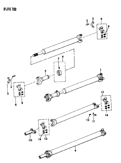 1985 Jeep Wagoneer Rear Propeller Shaft Diagram 2