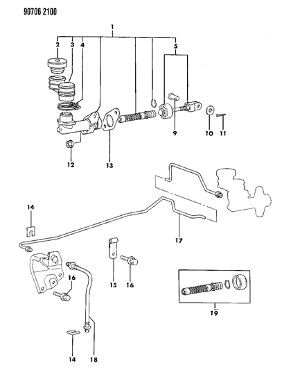 1990 Dodge Colt Clutch Master Cylinder Diagram 2