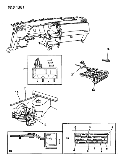 1990 Chrysler LeBaron Sedan Control, Air Conditioner Diagram