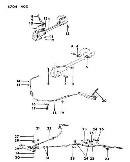 1986 Dodge Ram 50 Brake, Park Control Diagram