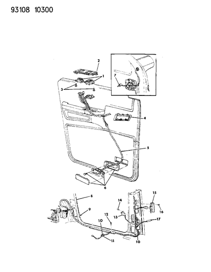 1993 Dodge Caravan Wiring & Switches - Front Door Diagram