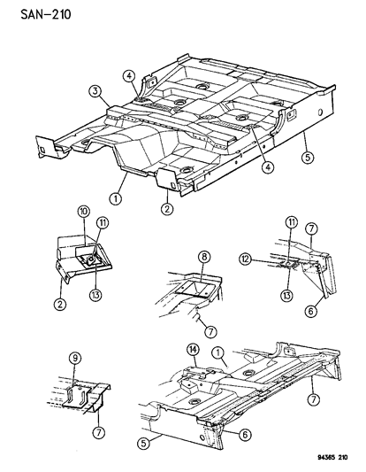 1994 Dodge Dakota Floor Pan Diagram 1