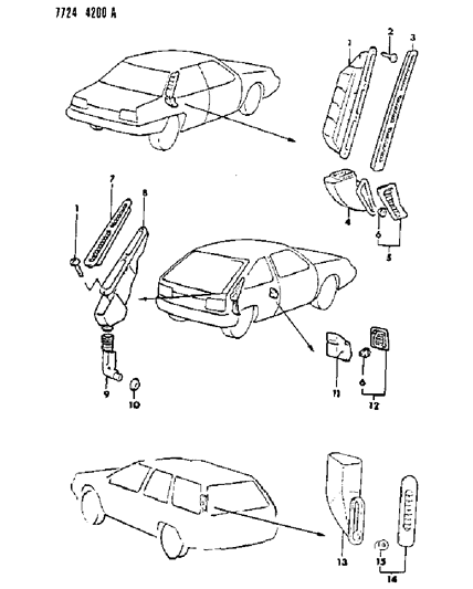 1988 Dodge Colt Rear Duct, Garnish, Air Outlet Diagram