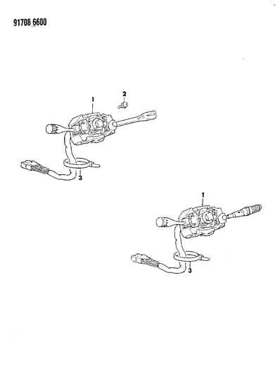 1991 Dodge Ram 50 Switches - Turn Signal & Hazard Warning Diagram