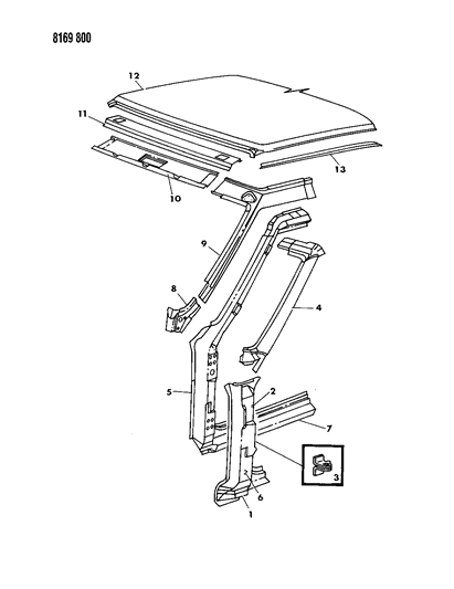 1988 Dodge Omni Body Front Pillar Diagram