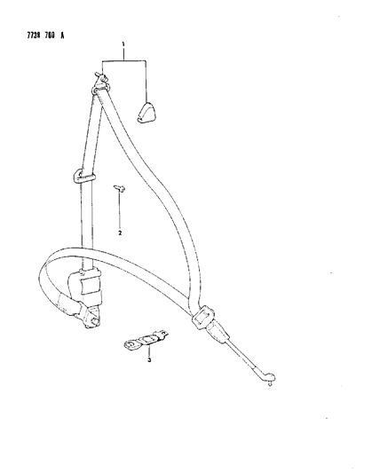 1987 Dodge Raider Belt - Front Seat Diagram