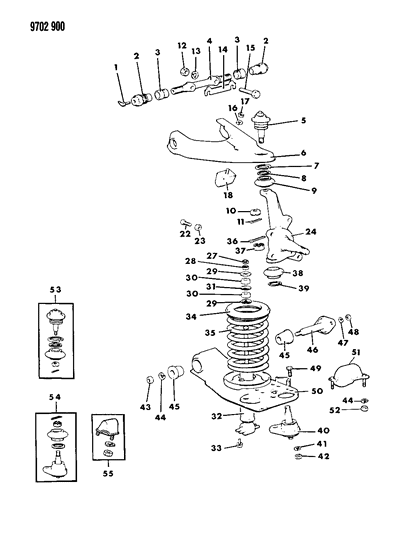 1989 Dodge Ram 50 Suspension - Front Diagram 2