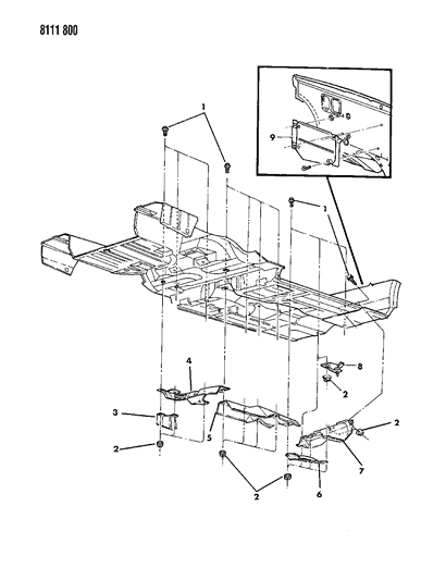 1988 Chrysler Town & Country Heat Shields - Exhaust Diagram