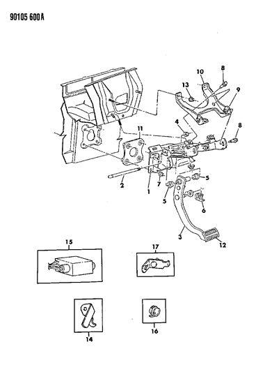 1990 Dodge Dynasty Brake Pedal Diagram