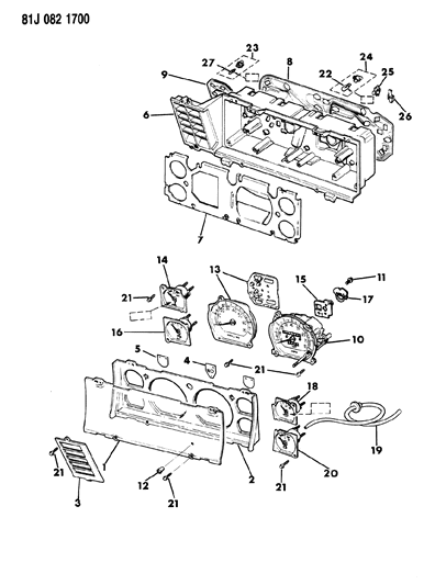 1985 Jeep Wagoneer Instrument Cluster Diagram 1