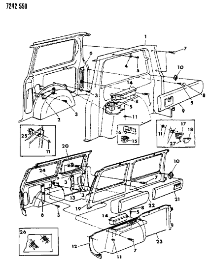 1987 Dodge Caravan Panel - Quarter Trim Diagram 2