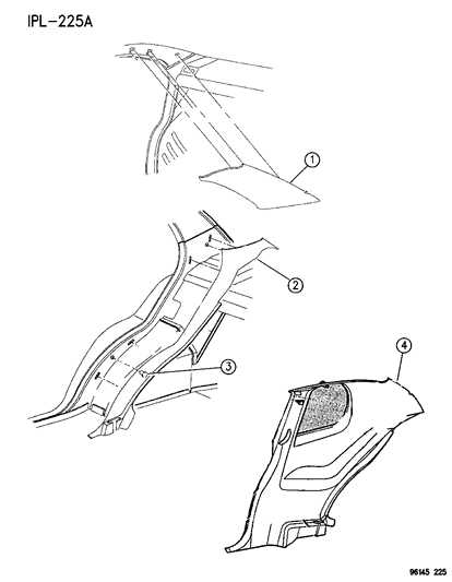 1996 Dodge Neon Quarter Trim Panel Diagram