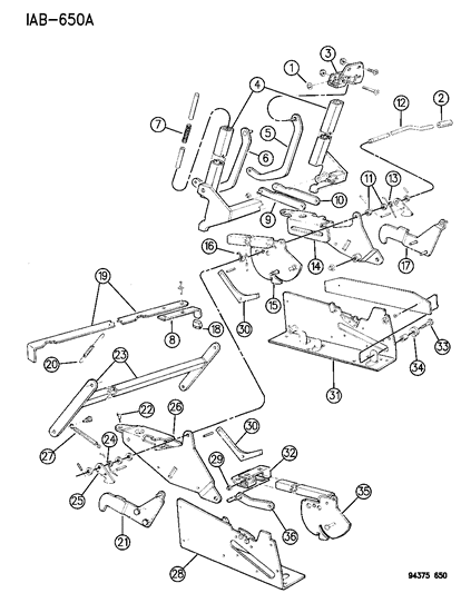 1994 Dodge Ram Van Travel Seat System Diagram 4