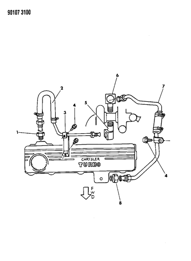 1990 Chrysler New Yorker Turbo Water Cooled System Diagram