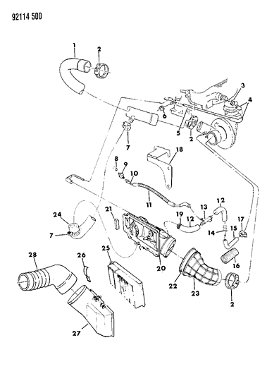 1992 Chrysler LeBaron Sedan Air Cleaner Diagram 3