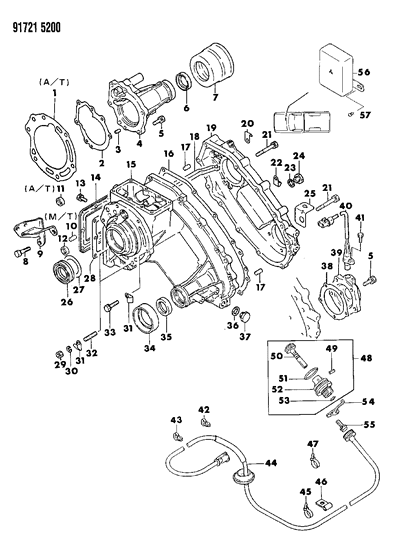 1991 Dodge Ram 50 Case & Miscellaneous Parts Diagram
