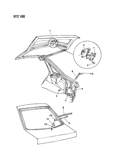 1988 Chrysler LeBaron Liftgate Wiper & Washer System Diagram