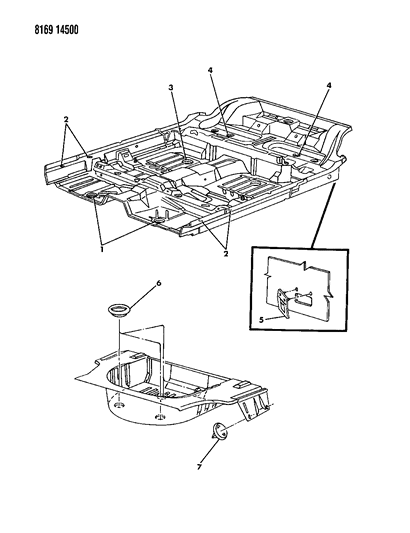 1988 Dodge Dynasty Floor Pan Plugs Diagram