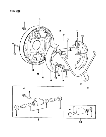 1989 Dodge Colt Brake, Rear Drum Diagram