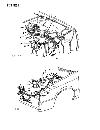 1988 Dodge Daytona Plumbing - Heater Diagram