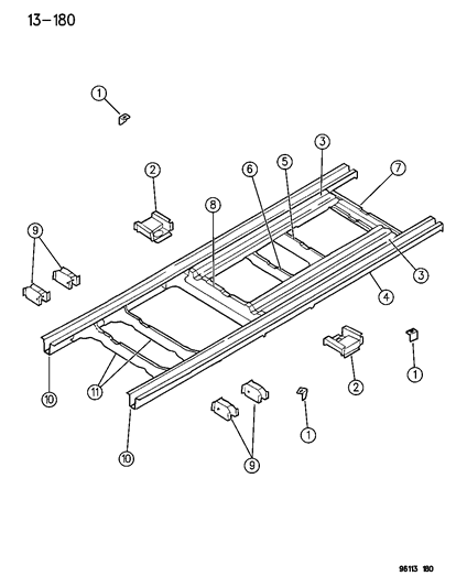 1996 Dodge Grand Caravan Frame, Rear Diagram