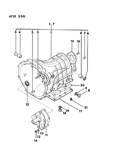 1984 Dodge Ram 50 Case & Miscellaneous Parts Diagram 1