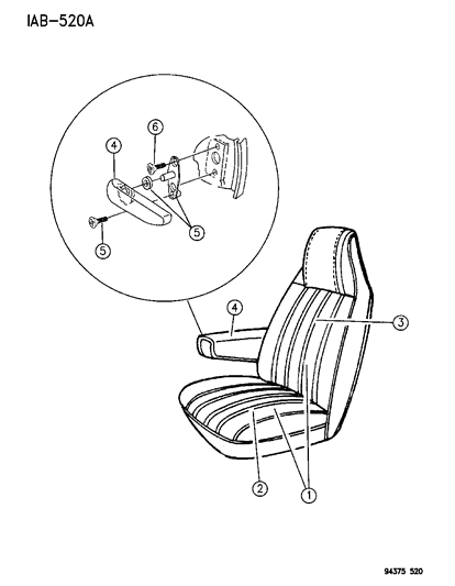 1996 Dodge Ram Wagon Front Seat Diagram 3