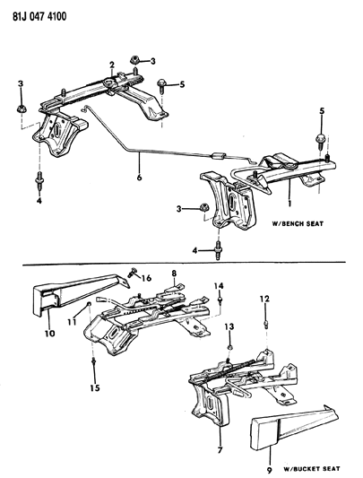 1986 Jeep Comanche Seat Track Diagram