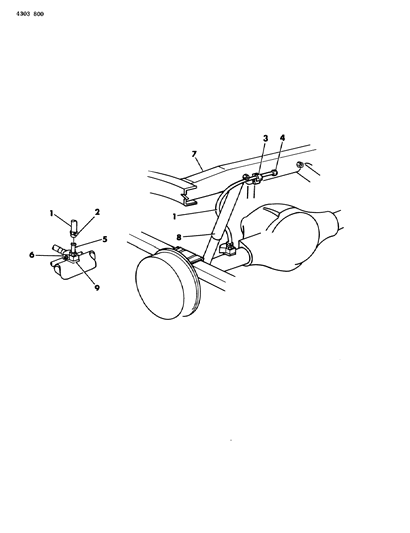 1985 Dodge Ram Van Vent, Axle Rear Diagram