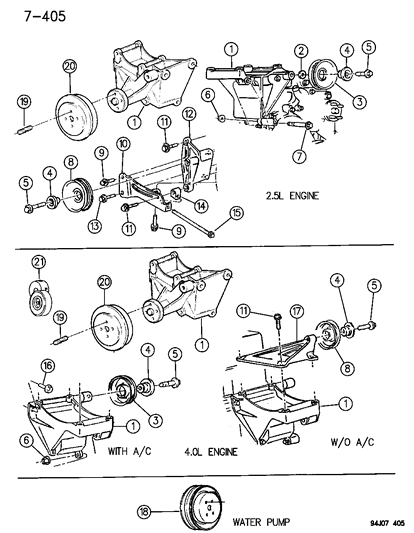 1995 Jeep Wrangler SPACER-Belt TENSIONER Diagram for 6503230