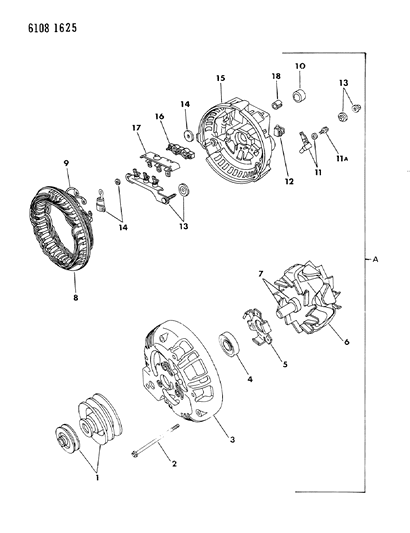 1986 Chrysler LeBaron Base Alternator Diagram 5