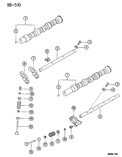 1996 Chrysler Sebring Camshaft & Valves Diagram 2