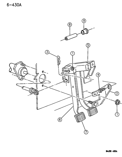 1996 Jeep Cherokee Clutch Pedal Diagram 2