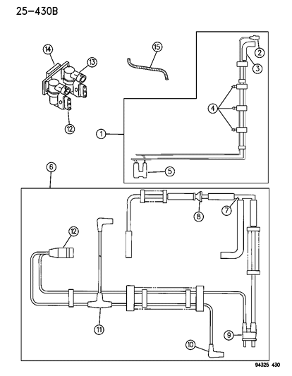 1995 Dodge Ram 1500 Emission Control Vacuum Harness Diagram