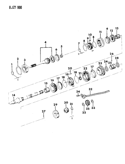 1990 Jeep Grand Wagoneer Gear Train Diagram 5