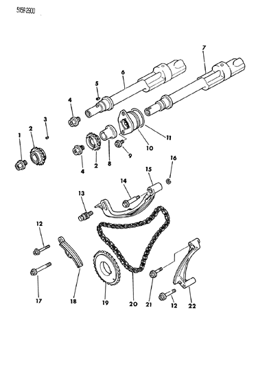 1985 Dodge Caravan Balancing Shaft & Related Parts Diagram