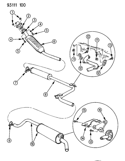 1993 Dodge Dynasty Exhaust System Diagram 1