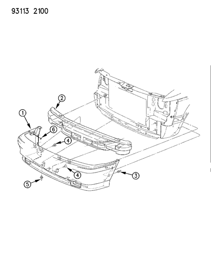 1993 Chrysler Town & Country Front, Fascia Diagram