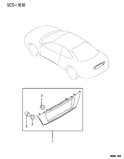 1995 Chrysler Sebring Garnish Panel , Rear End Diagram