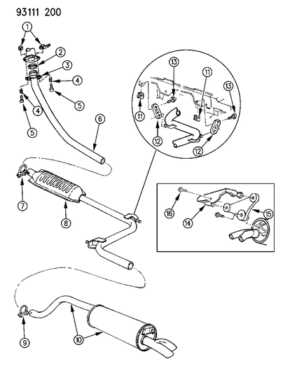 1993 Dodge Daytona Exhaust System Diagram 1
