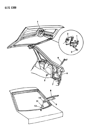 1986 Dodge Lancer Liftgate Wiper & Washer System Diagram