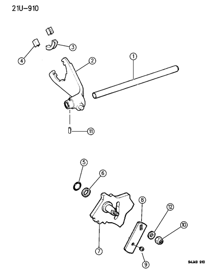 1995 Jeep Grand Cherokee Fork & Rail Diagram